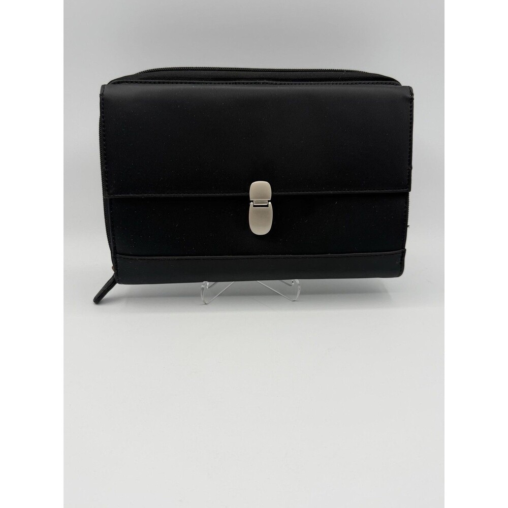 AT-A-GLANCE PlannerFolio Monthly Planner Medium Faux Leather Black Organizer